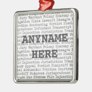 Law Clerk Christmas Metal Tree Decoration