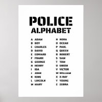 Law Enforcement Alphabet Chart - Police Phonetic