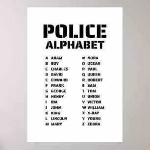 Law Enforcement Alphabet Chart - Police Phonetic