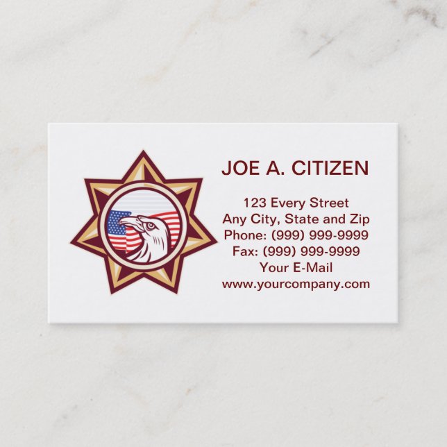 law enforcement american eagle business card (Front)