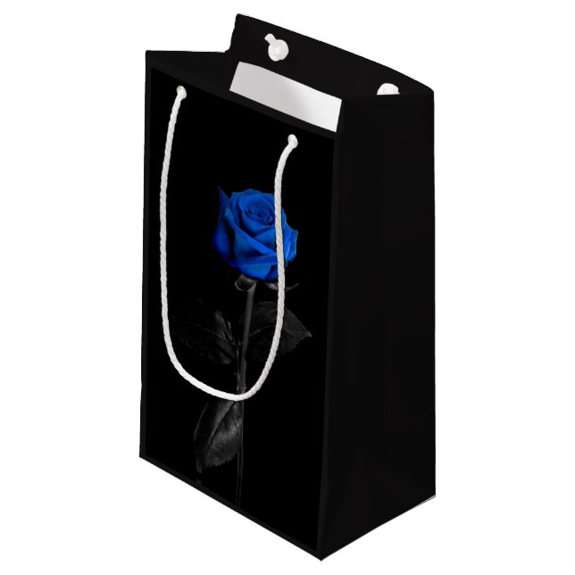 Law Enforcement Blue Rose Small Gift Bag (Front Angled)