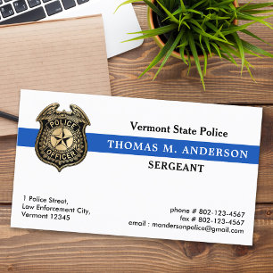 Law Enforcement Custom Logo Badge Police Officer Business Card