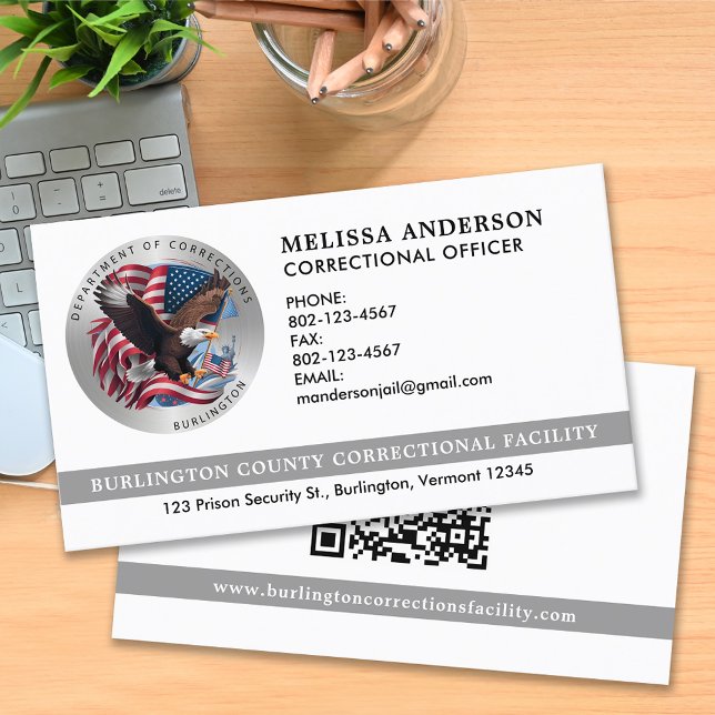 Law Enforcement Custom Logo Corrections Officer Business Card (Creator Uploaded)