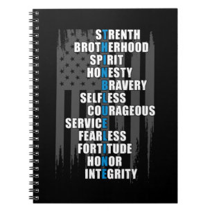 Law Enforcement Flag Police Appreciation Blue Line Notebook