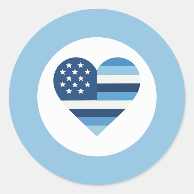 Law Enforcement Love Classic Round Sticker (Front)