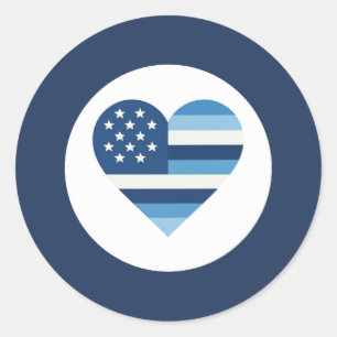 Law Enforcement Love Classic Round Sticker