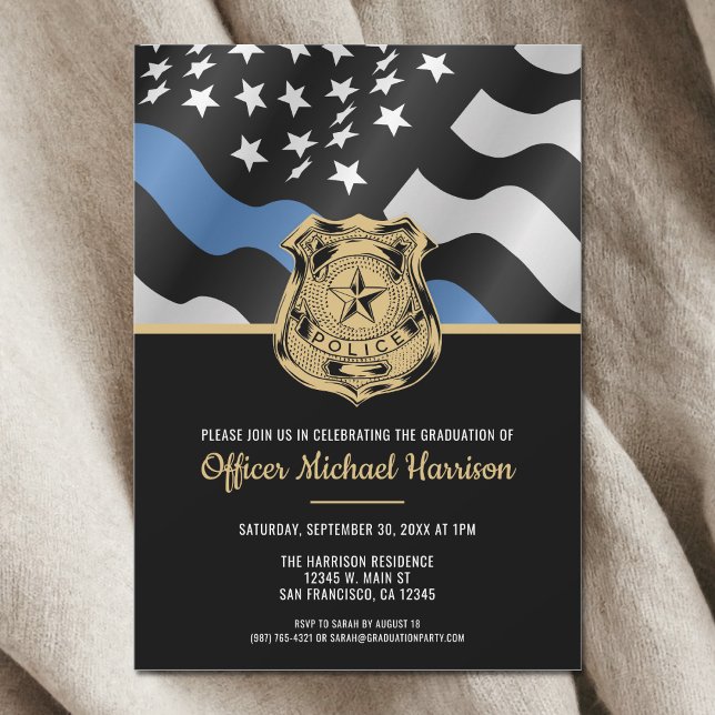 Law Enforcement Officer Police Academy Graduation Invitation (Law Enforcement Officer Police Academy Graduation Invitation)