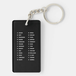 Law Enforcement Phonetic Alphabet Police Key Ring