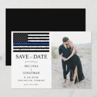 Law Enforcement Police Blue Line Wedding Photo