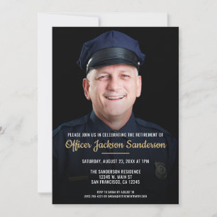 Law Enforcement Police Department Photo Retirement Invitation