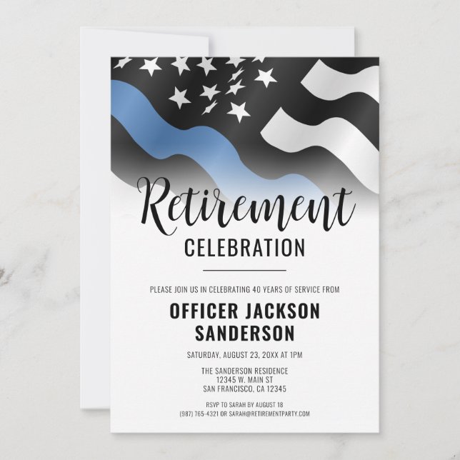 Law Enforcement Police Department Retirement Party Invitation (Front)