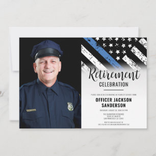 Law Enforcement Police Department Retirement Photo Invitation