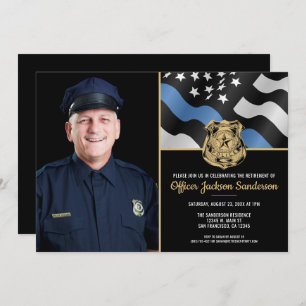Law Enforcement Police Department Retirement Photo Invitation