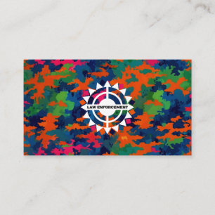 Law Enforcement Police Department Sheriff Neon  Business Card