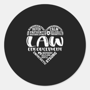 Law enforcement, police, woman, female classic round sticker