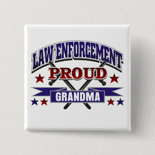 Law Enforcement Proud Grandma 15 Cm Square Badge