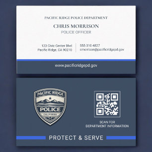 Law Enforcement QR Code Logo Police Officer  Business Card