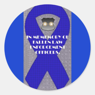 LAW ENFORCEMENT RIBBON CLASSIC ROUND STICKER