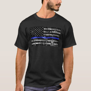 Law Enforcement Thin Blue Line Flag T-Shirt