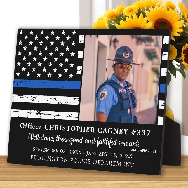 Law Enforcement Thin Blue Line Police Memorial Plaque (Creator Uploaded)