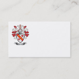 Law Family Crest Coat of Arms Business Card