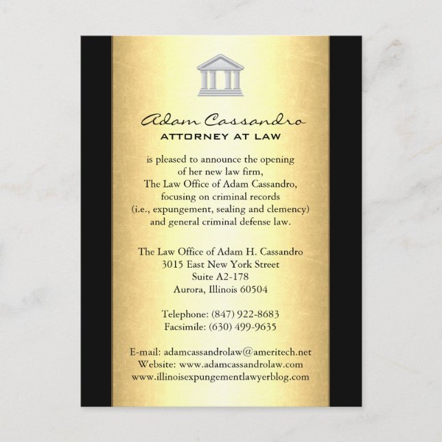 Law Firm Announcement Cards (Front)
