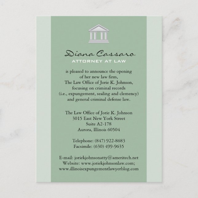 Law Firm Announcement Cards (Front)