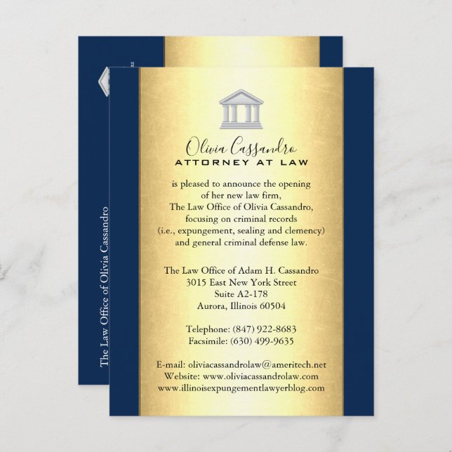 Law Firm Announcement Cards - Merlot Red (Front/Back)