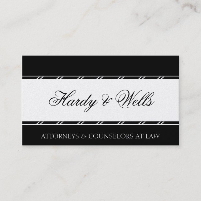Law Firm Attorney Lawyer Legal Counsellor Platinum Business Card (Front)
