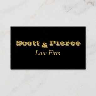 Law Firm Black Bold Gold Letters Business Card