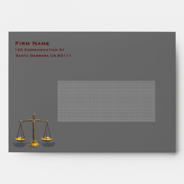 Law firm card envelopes (Front)