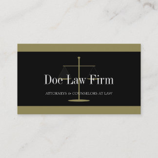 Law Firm Gold/Black Banner Business Card