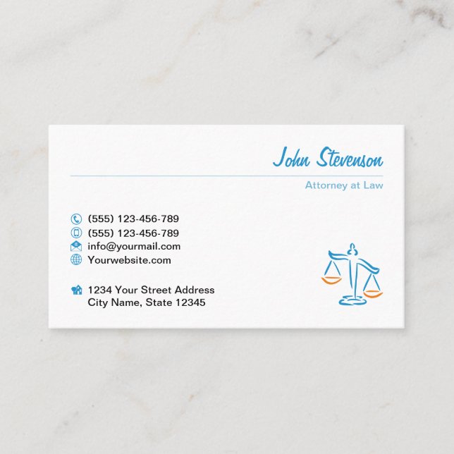 Law firm, Lawyer, Attorney at Law, Advocate Business Card (Front)