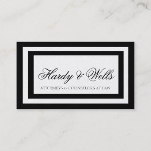 Law Firm Lawyer Attorney Black Borders Gold Paper Business Card