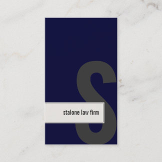 Law Firm Lawyer Business Card Bold Monogram Navy