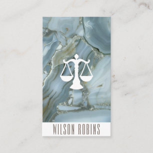 Law firm logo gold glitter marble business card