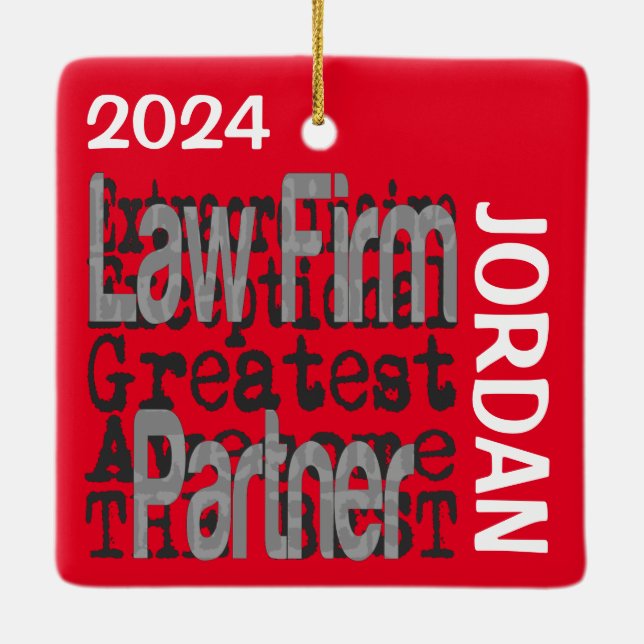 Law Firm Partner Extraordinaire CUSTOM Ceramic Ornament (Back)