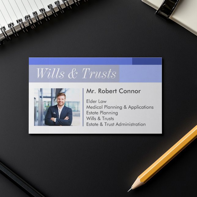 Law Firm Wills & Trusts Attorney At Law Advisor Business Card (Perfect for business)