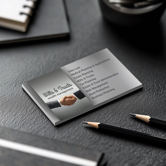 Law Firm Wills & Trusts Attorney Wealth Management Business Card (Perfect for business)