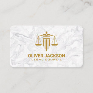 Law Justice Scales   Marble Antique Background Business Card