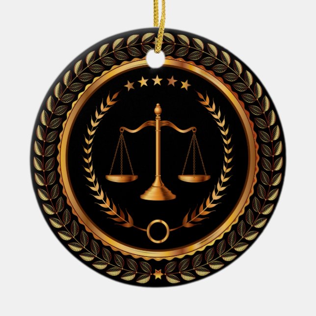 Law, Lawyer, Scales of Justice - SRF Ceramic Tree Decoration (Front)