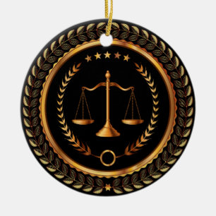 Law, Lawyer, Scales of Justice - SRF Ceramic Tree Decoration