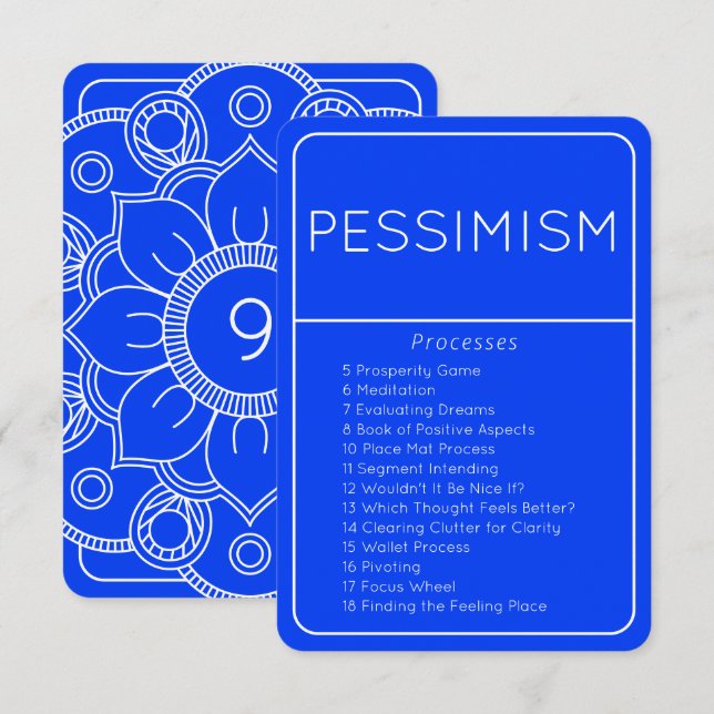 Law of Attraction Abraham Processes Pessimism Card (Front/Back)