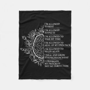 Law Of Attraction Affirmation Floral Brain Buddhis Fleece Blanket