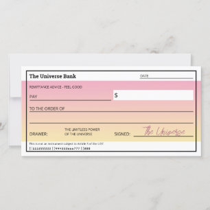 Law of Attraction Cute Pink Check Flat Card