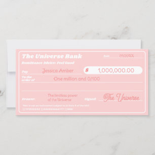 Law of Attraction Cute Pink Manifestation Check