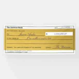 Law of Attraction Elegant Gold Abundance Check Banner