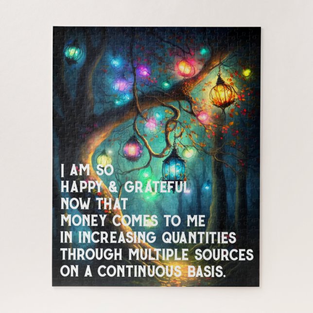 Law of Attraction Money Manifestation Quote Wealth Jigsaw Puzzle (Vertical)
