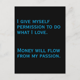 Law of Attraction Money Manifestation Quote Wealth Postcard