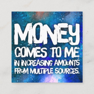 Law of Attraction Money Manifestation Quote Wealth Square Business Card